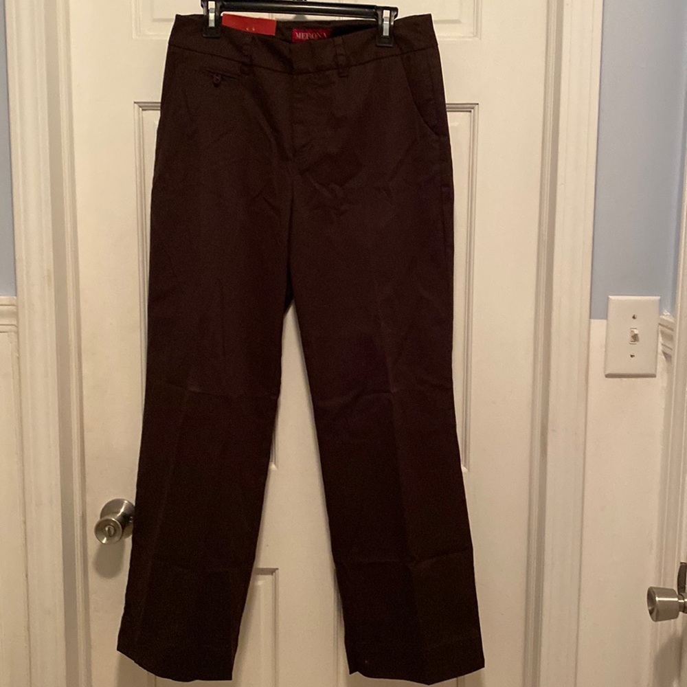 Merona Ultimate Khaki Classic Fit Brown Cotton Pants Size 10 NWT